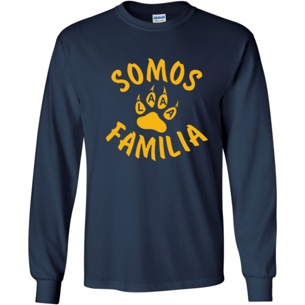 SPIRIT Long Sleeve Navy T-Shirt with Somos Familia Logo                                                                                                   **ALL SALES FINAL**