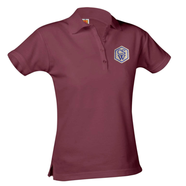 Female Fit Interlock Short Sleeve Polo Shirt with School Logo