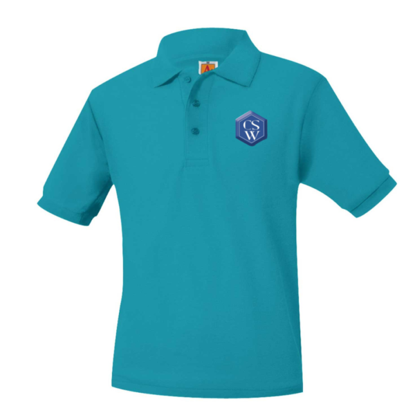 Short Sleeve Unisex Pique Polo with School Logo