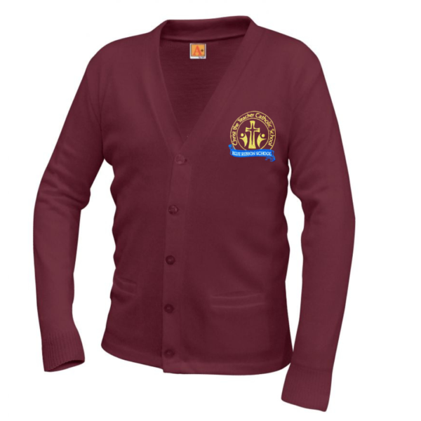 Maroon Award Sweater with School Logo                                                                                        **ALL SALES FINAL**