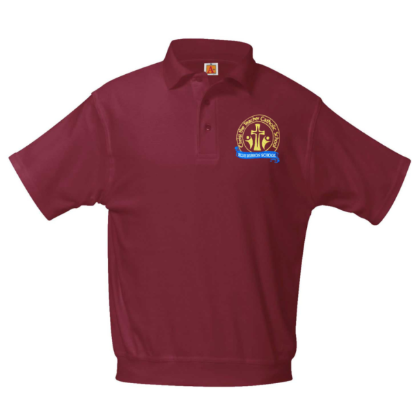 Maroon Banded Polo Shirt with School Logo