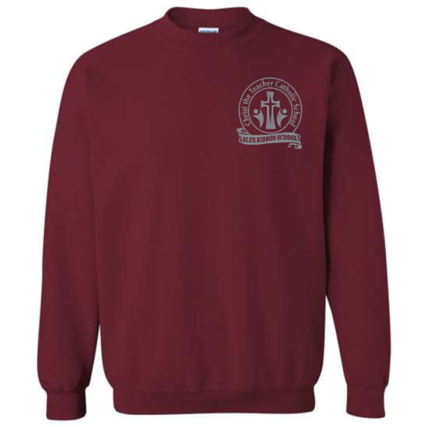 Maroon Gym Sweatshirt with School Logo