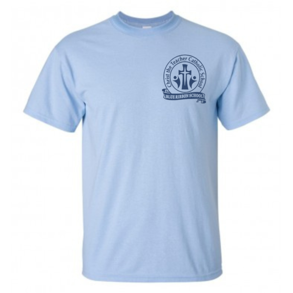 Light Blue T-Shirt with School Logo