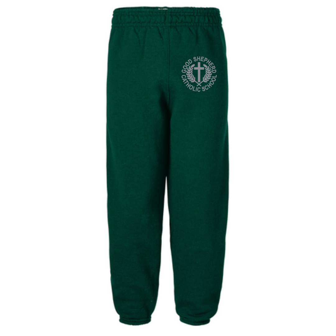 Green Gym Sweatpants with School Logo