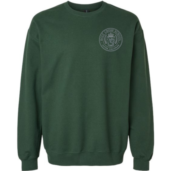 Green Sweatshirt with Holy Cross School Logo