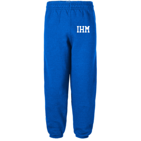 Royal Sweatpants with White IHM School Logo