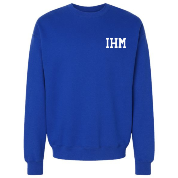 Royal Blue Sweatshirt with White IHM School Logo