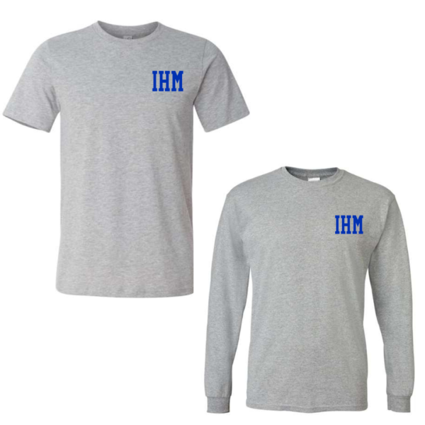 Grey T-Shirt with Royal IHM Logo