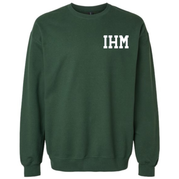 Green Sweatshirt with White IHM School Logo