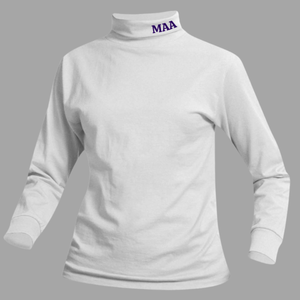 White Turtleneck with MAA Monogram Logo