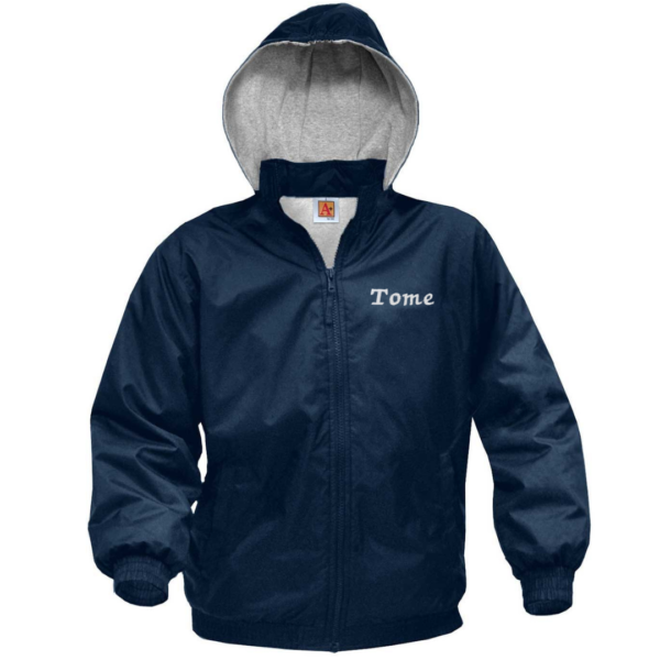 Navy Nylon Jacket with Tome School Logo                                                           **ALL SALES FINAL**