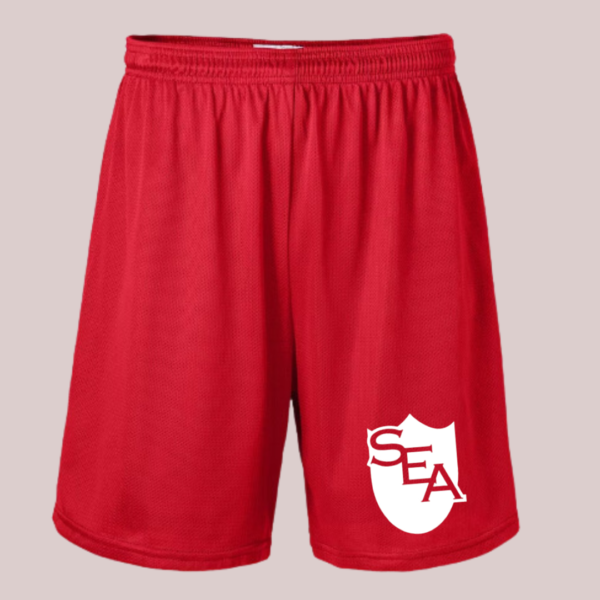 Red Gym Shorts with SEA Logo