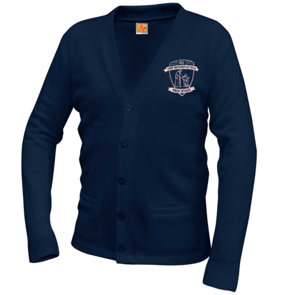 Navy Award Sweater with School Logo  **ALL SALES FINAL**