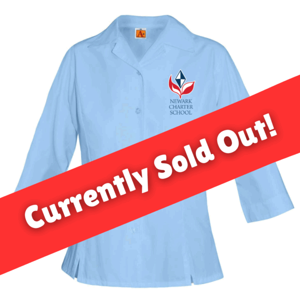 Girls Poplin 3/4 Sleeve Blouse with School Logo