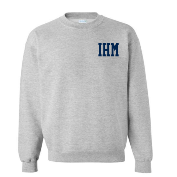 Grey Sweatshirt with Navy IHM School Logo