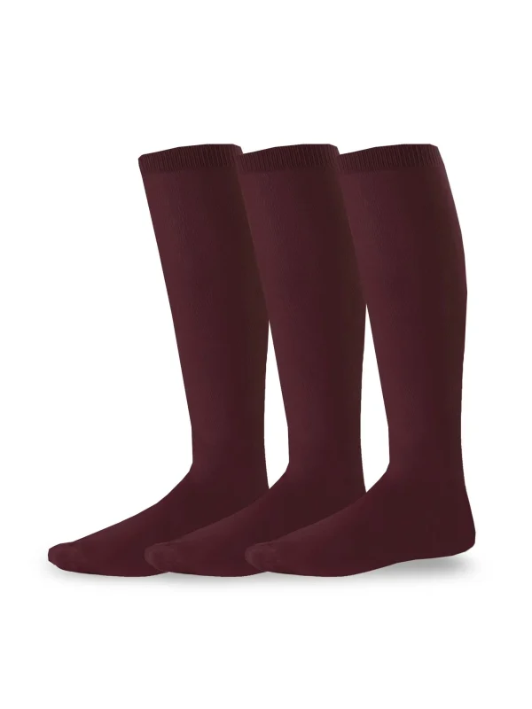 3-Pack of Maroon Knee High Socks
