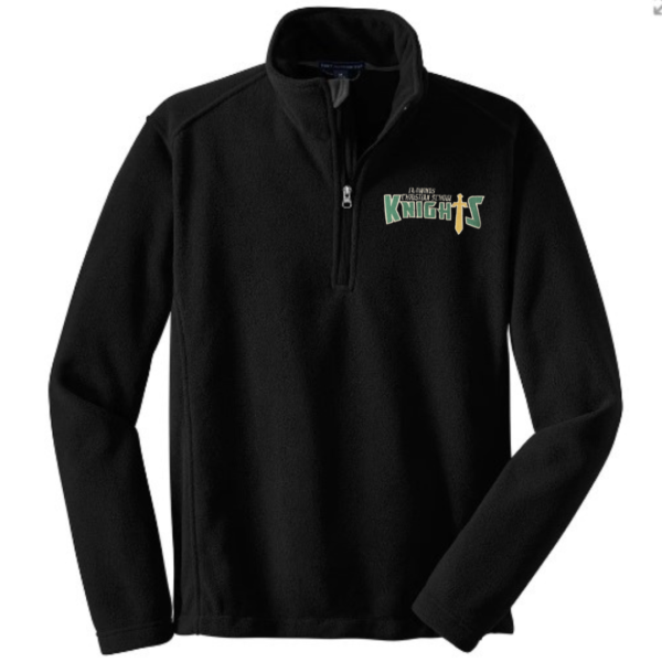 Black 1/4 Zip Fleece with School Logo